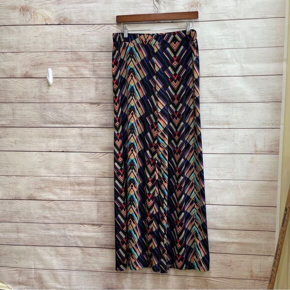 PECK & PECK WIDE LEG PANTS IN ABSTRACT PRINT - Picture 1 of 5